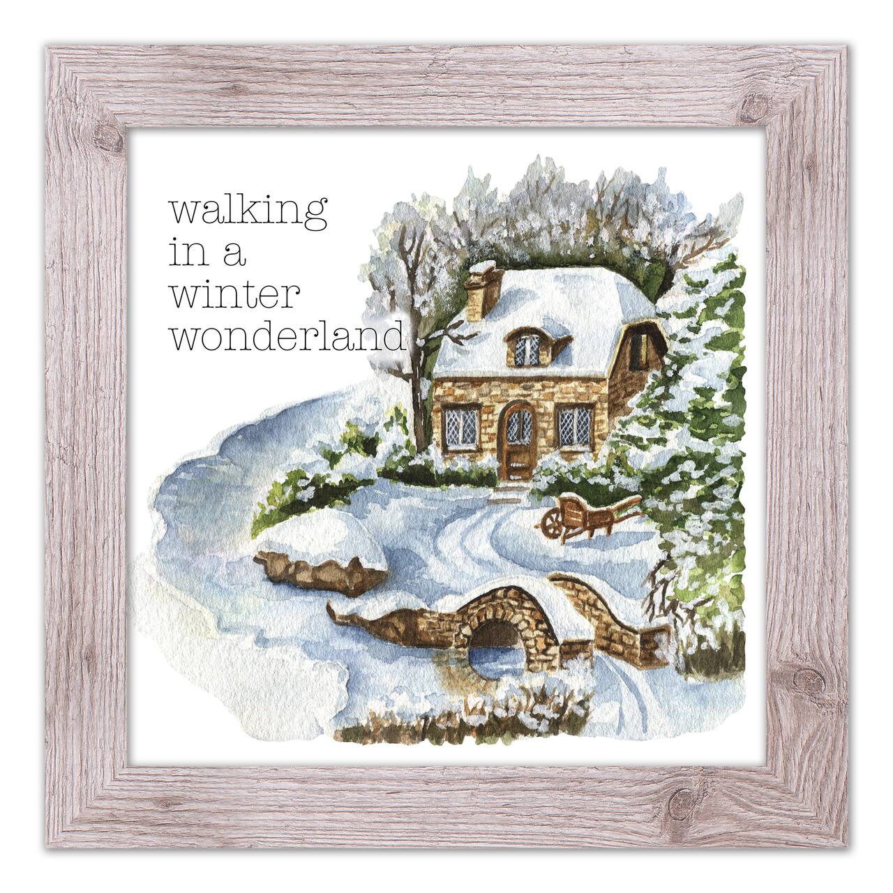 Walking in a Winter Wonderland Western White Framed Print